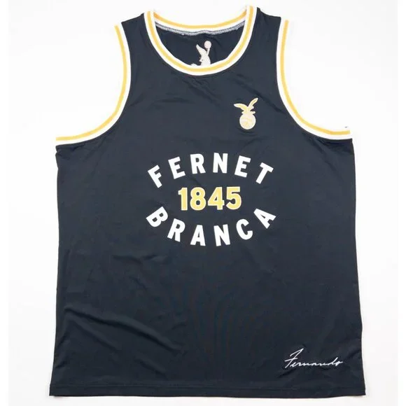 Pop-A-Shot x Fernet Branca Basketball Jersey Men's Black Gold 1845 Collectible - Picture 2 of 14